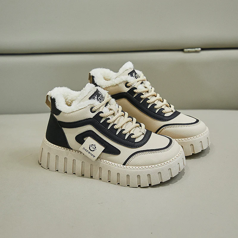 2025 spring new ins Korean version of high-top little white shoes female students high-top platform casual shoes street shot KT12261 - Deanwangkt