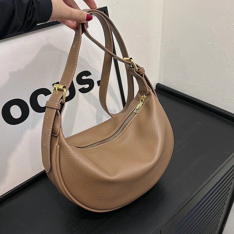 New Dumpling Bag Women's Shoulder Messenger Bag Ins Korean Style Casual All-Match Soft Leather PU Women's Bag Fashion - Deanwangkt