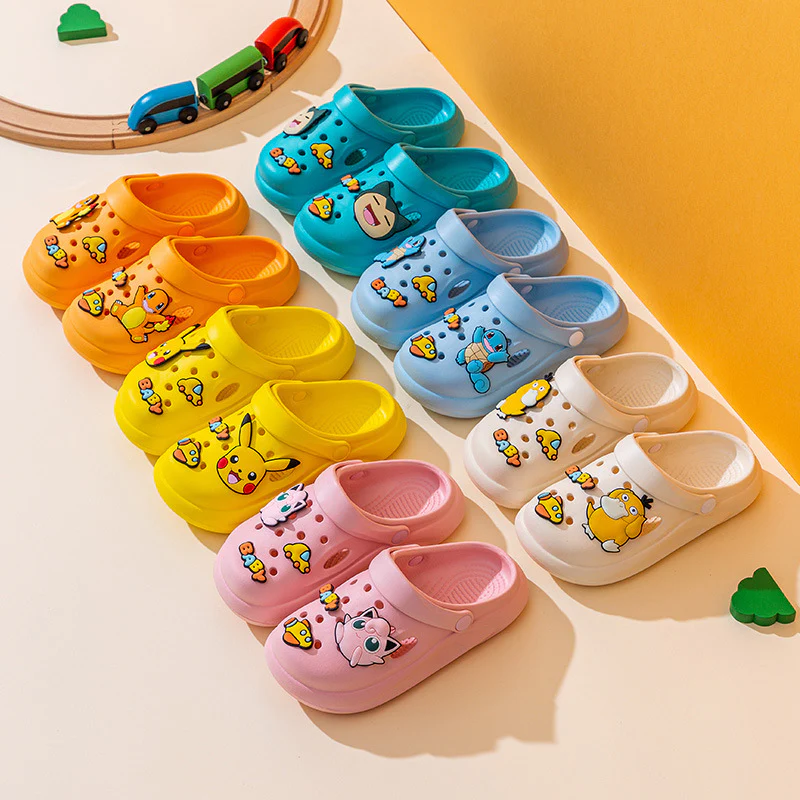 DEANWANGKT Summer Pikachu Children's Hole Shoes Boys and Girls Home Non-Slip Beach Shoes Soft Bottom Sandals and Slippers Wholesale - Deanwangkt