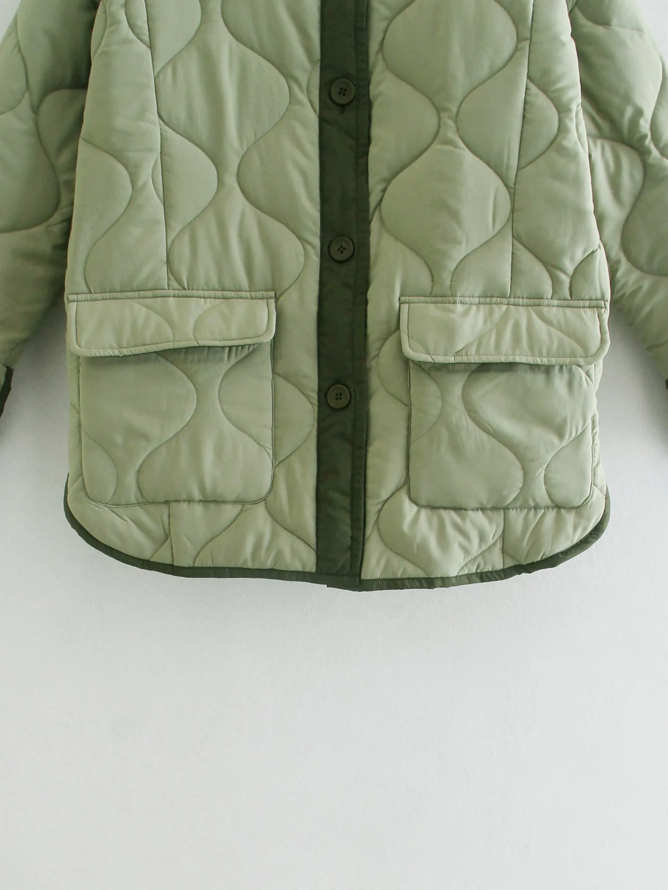 cotton-padded clothes BF wind autumn and winter women's clothing New European and American fashion collarless rhombus loose cotton clothes jacket - Deanwangkt