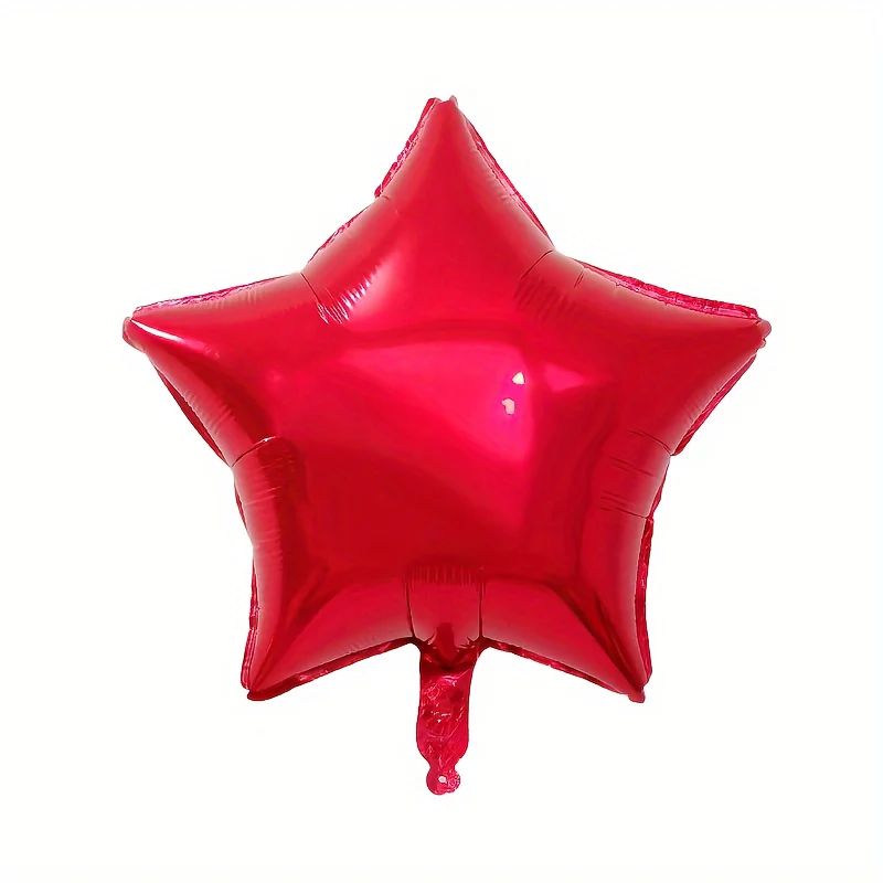 10-Piece Set of Red Candy Cane & Star Shaped Self-Sealing Aluminum Film Balloons for Christmas, Birthday, Wedding, New Year Celebrations - No Electricity Needed - Deanwangkt