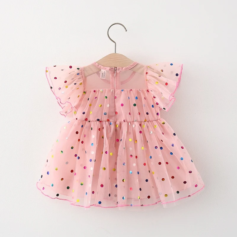 Western Style Children Shirt  Summer Polka Dot Girls Dress Baby Girl Skirt Children Flounced Sleeve Fashionable Princess Dress Tide - Deanwangkt