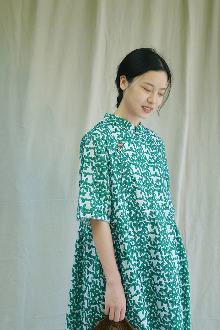 Left Bank Fragrant Style, Ramie Printing Chinese Improved Cheongsam, National Style Printed Dress L18135 - Deanwangkt