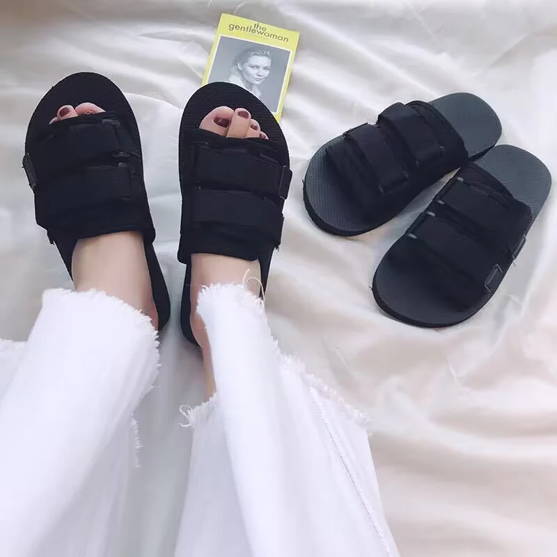 DEANWANGKT  Summer Slippers Velcro Couple Slippers Outdoor Non-Slip Vietnam Beach Shoes Outdoor Slippers Flat Flip-Flops Men - Deanwangkt