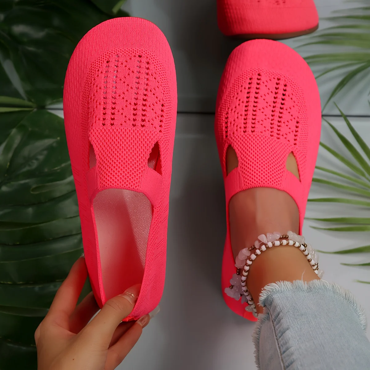 Comfortable Womens Solid Color Fabric Flat Shoes - Lightweight, Breathable, Slip-On Design - Perfect for Vacation and All-Season Wear - Deanwangkt