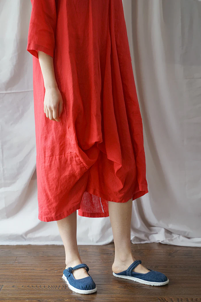 Special Offer! Linen Design Sense Bud Extended Dress Holiday Travel Skinny Robe L19161 - Deanwangkt