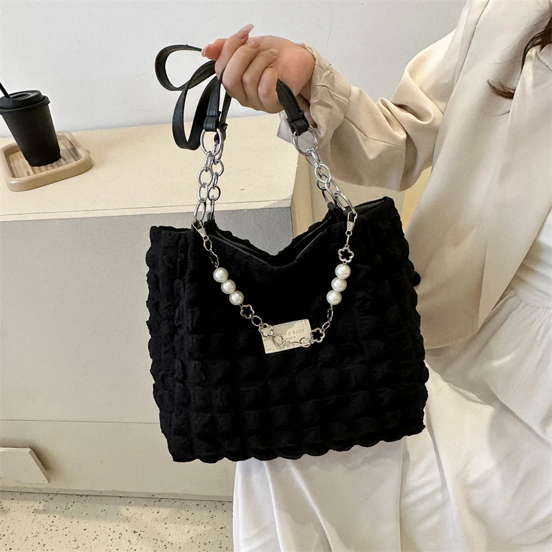 New Fashion Bubble Grid Portable Shoulder Large Capacity Tote Bag Women's Bag Support a Large Number of Wholesale Mixed Batch - Deanwangkt