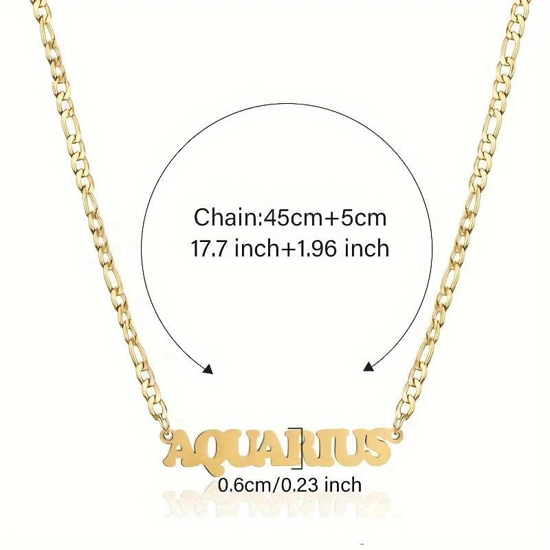 1pc Exquisite Stainless Steel Twelve Letter Pendant Necklace - Durable, Hypoallergenic, and Fashionable Jewelry Gift for Birthday and Special Occasions - Deanwangkt