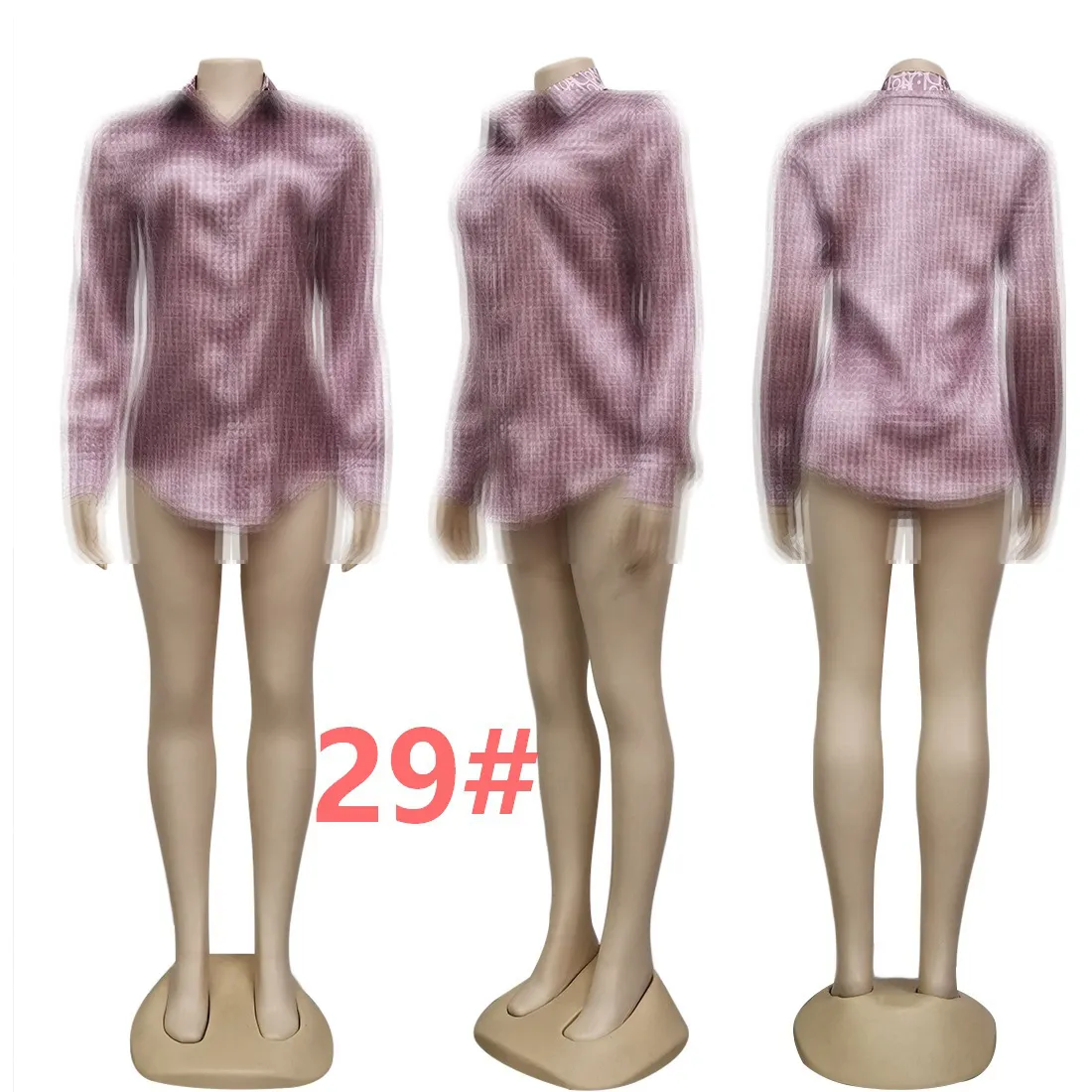Luxury Women Blouses Shirts Designer Shirt Tops Long Sleeve Slim Fit Shirt Free Ship - Deanwangkt