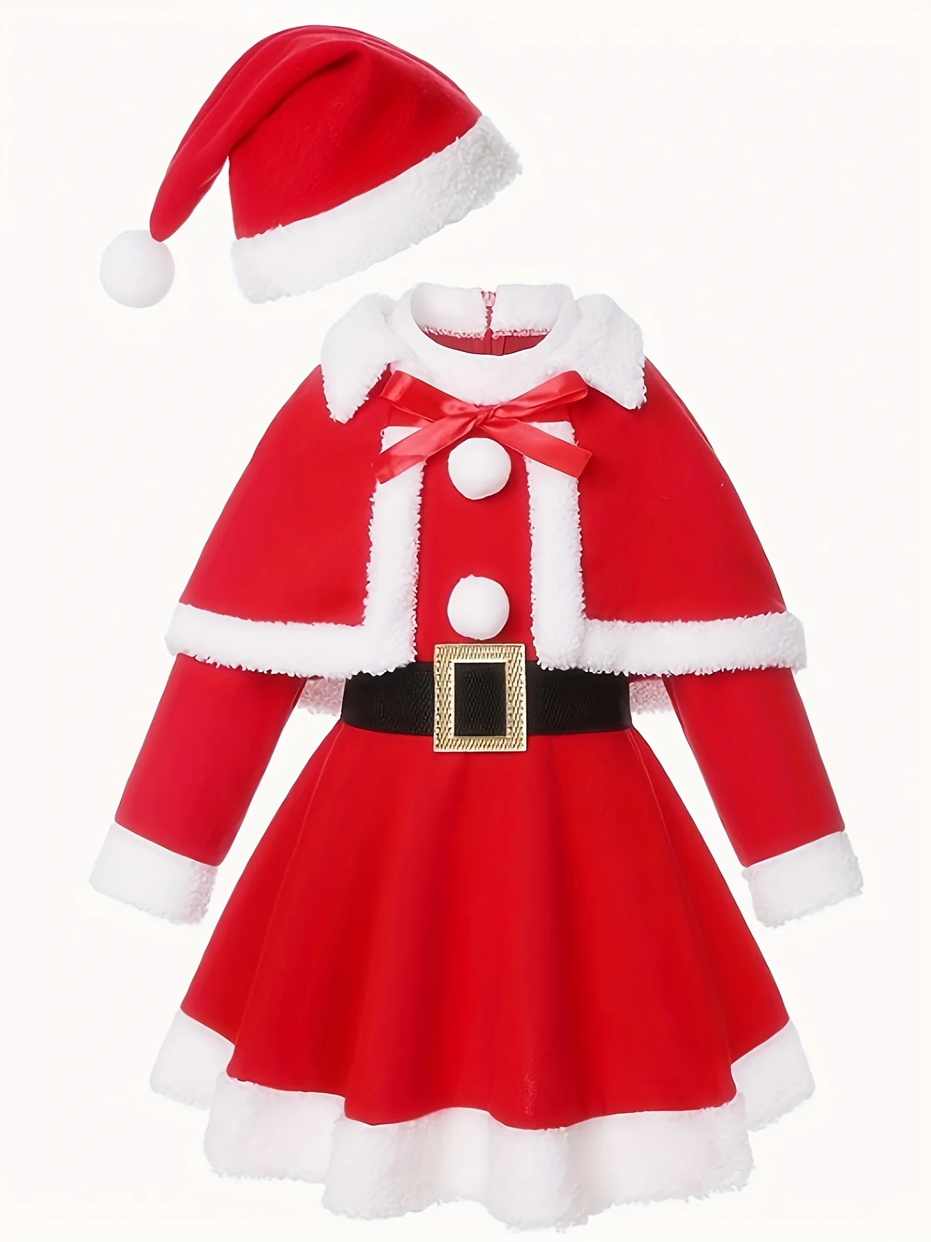 Girls Cute Santa Cosplay Costumes 2pc Christmas Gift Birthday Party - Deanwangkt