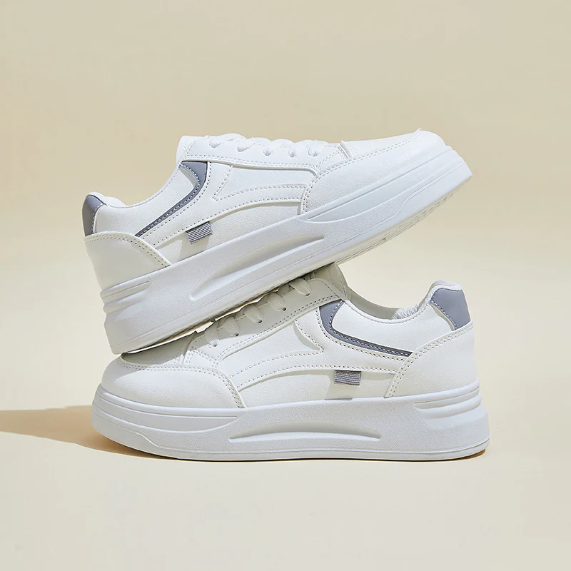 2025 spring white shoes new Korean version ins female students platform heightening board shoes casual shoes street shot CY6602 - Deanwangkt