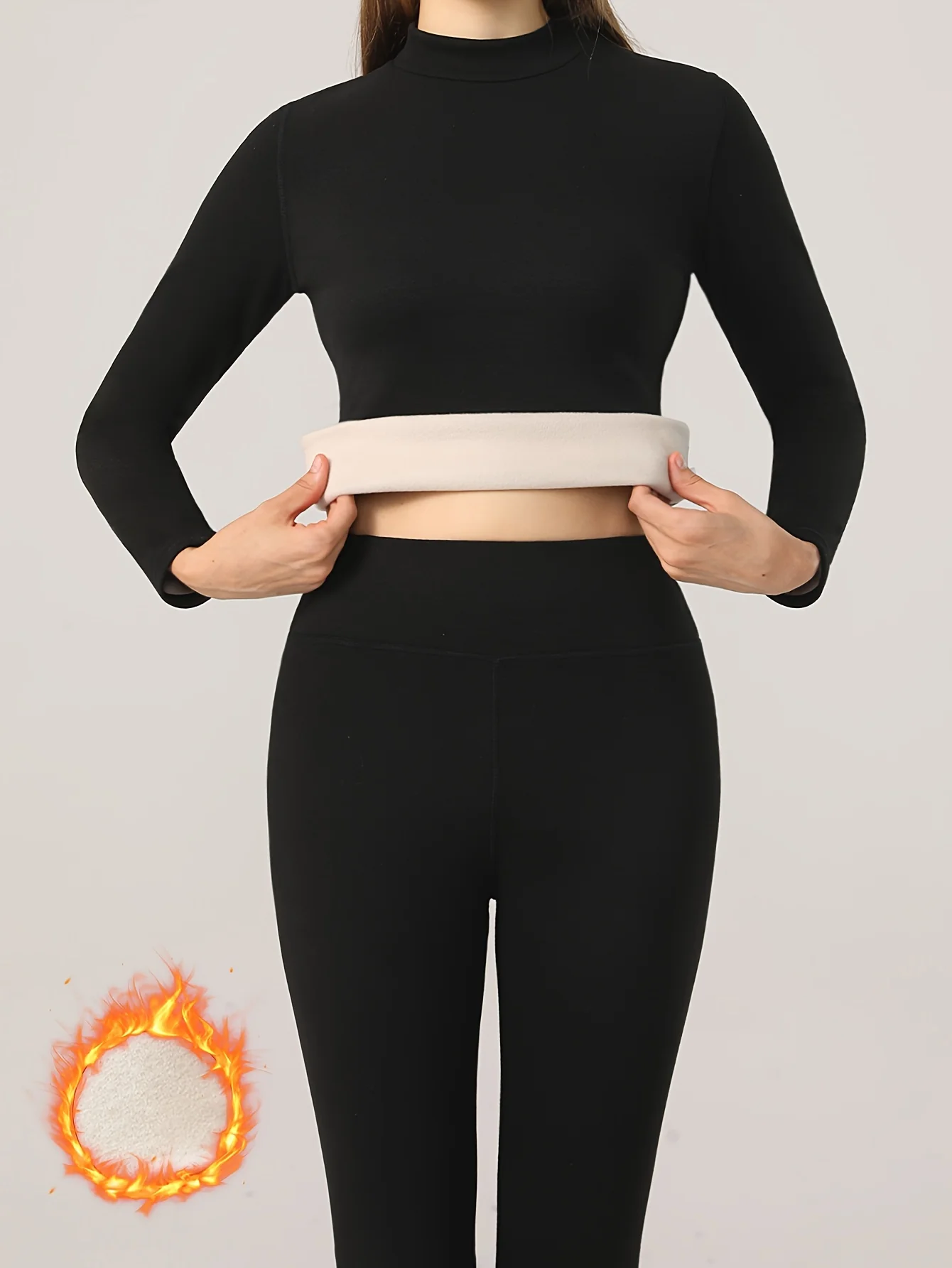 2pcs, Cozy Thermal Suit for Women - Soft, Warm, and Breathable Base Top and Pants for Autumn and Winter - Thermal Wear for Fall and Winter Outdoor Activities - Deanwangkt