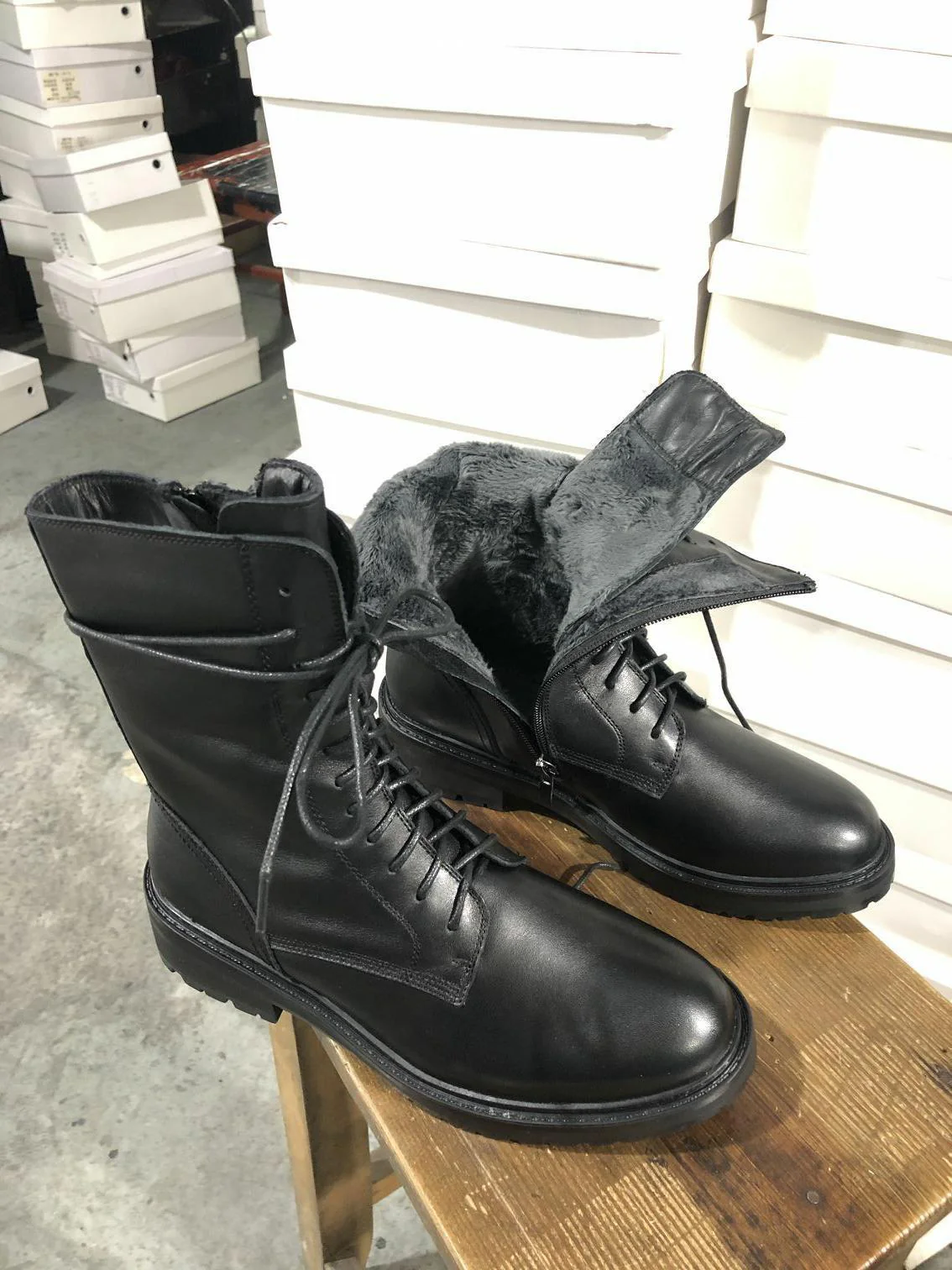 Ann Leather Martin Boots Female Ankle Boots British Style Women's Shoes High-Top Platform Mid-Calf Motorcycle Boots Knight Boots Female - Deanwangkt