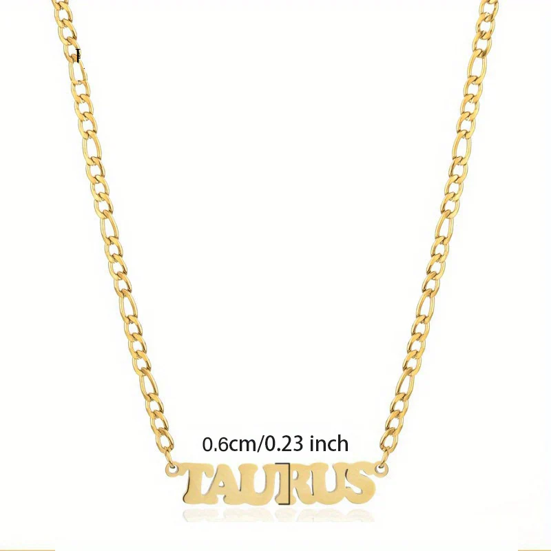 1pc Exquisite Stainless Steel Twelve Letter Pendant Necklace - Durable, Hypoallergenic, and Fashionable Jewelry Gift for Birthday and Special Occasions - Deanwangkt