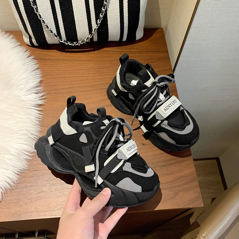 2025 ins Korean version of the new dad shoes girl  spring student running sports platform heightening casual shoes FB7703 - Deanwangkt