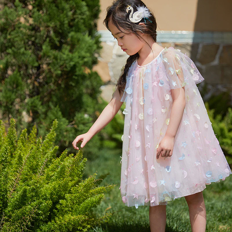 Girls Cute XINGX Dress 2025 New Baby Girl 3-6 Years Old Fashionable Princess Dress Children Summer Dress - Deanwangkt