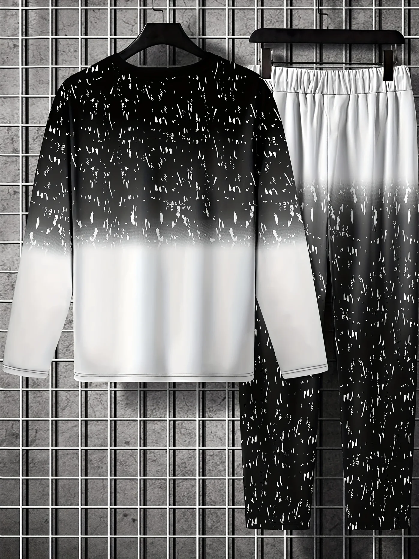 Mens Trendy Graphic Novelty Pajama Loungewear Set - Soft & Cozy Sweatshirts and Jogger Pants, 2-Piece Long Sleeve Tops & Bottoms for Casual Comfort - Deanwangkt