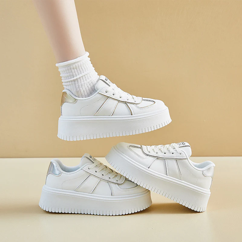 2025 spring white shoes new Korean version ins female students platform heightening casual shoes board shoes street shot RM8660 - Deanwangkt