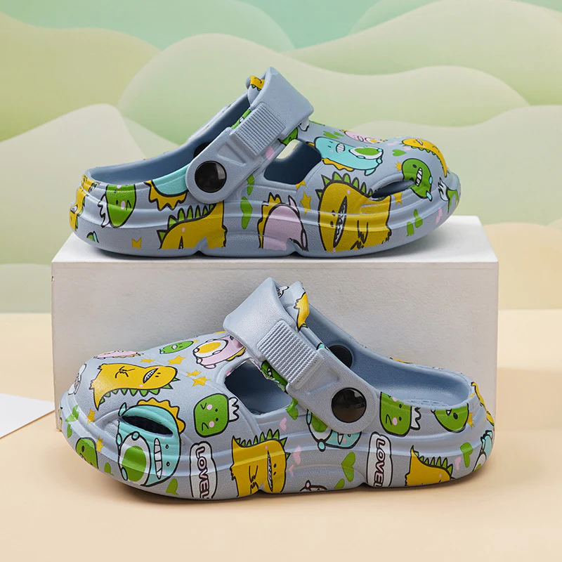 DEANWANGKT Children's Hole Shoes Men's and Women's Children's Shoes  Summer New Medium and Big Children Boy Student Soft Bottom Non-Slip Slippers - Deanwangkt