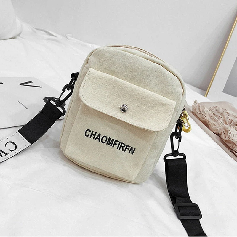 deanwangkt - Women Bag Shoulder Chest bag Printed Cute Wallet Multifunction Mobile Phone Canvas Small Coin Purse Crossbag New Style - Deanwangkt