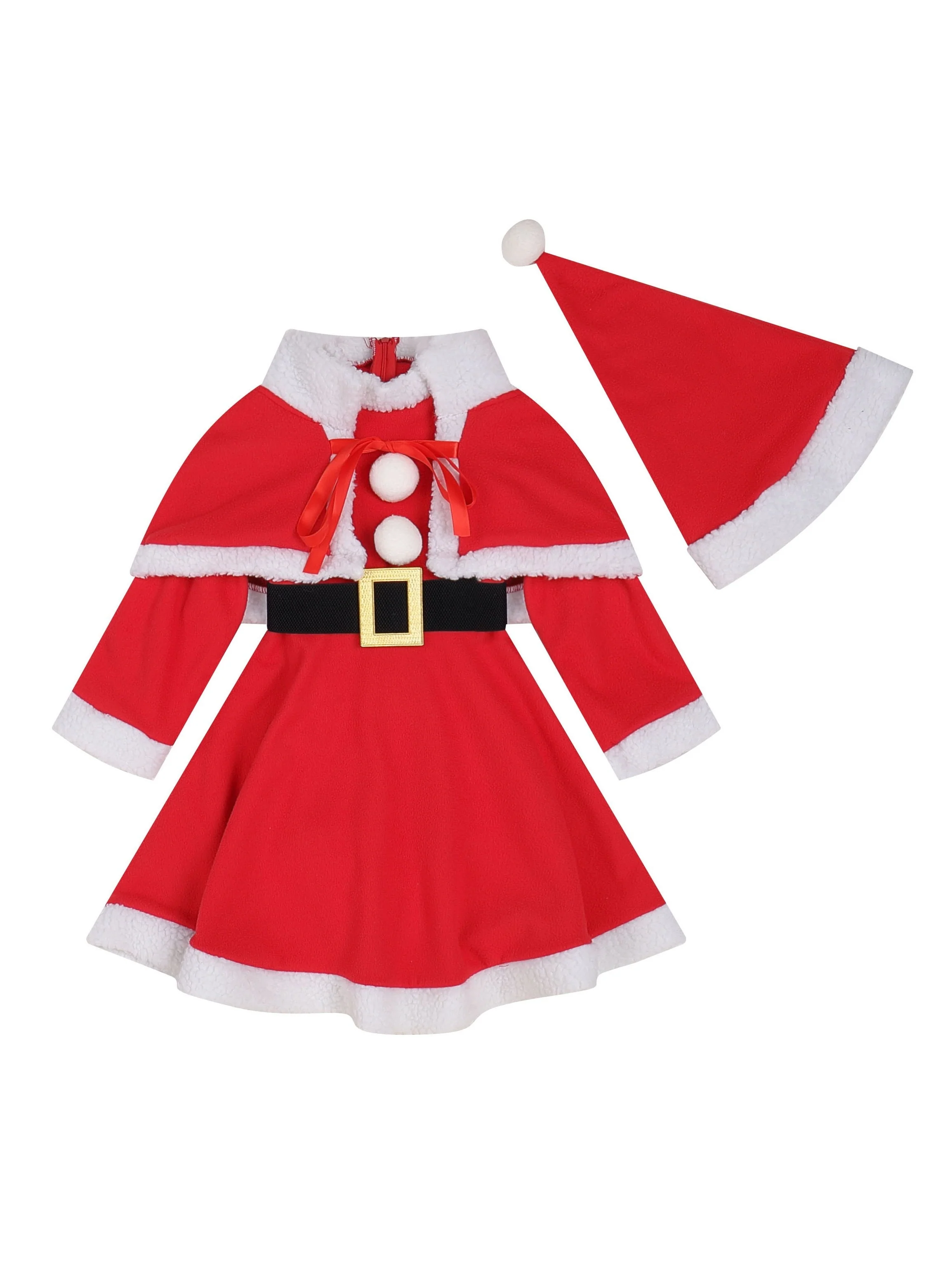 Girls Cute Santa Cosplay Costumes 2pc Christmas Gift Birthday Party - Deanwangkt