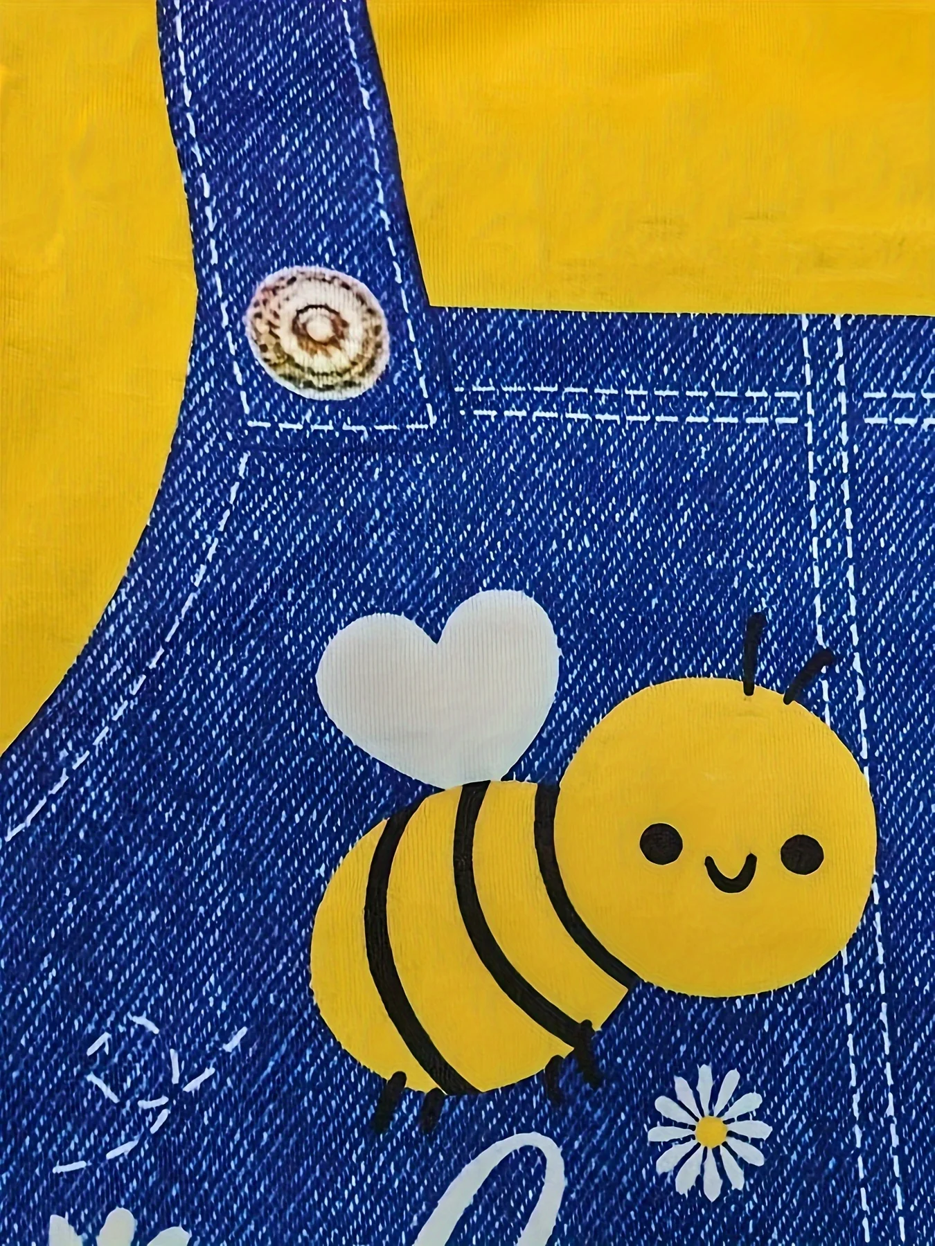 Midi Length Sleeveless Girls Cute Bee & Daisy Graphic Frill Sleeve T-Shirt Dress - Soft Slight Stretch Polyester Fabric, Crew Neck, Regular Fit, Casual Style - Perfect for Holiday, Going Out, Summer Gift - Deanwangkt