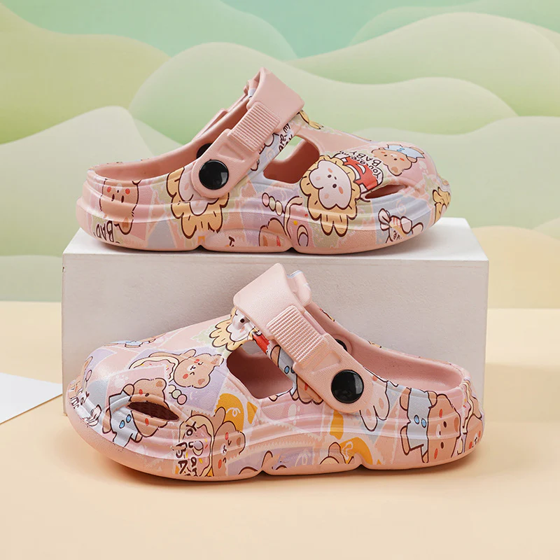 DEANWANGKT Children's Hole Shoes Men's and Women's Children's Shoes  Summer New Medium and Big Children Boy Student Soft Bottom Non-Slip Slippers - Deanwangkt