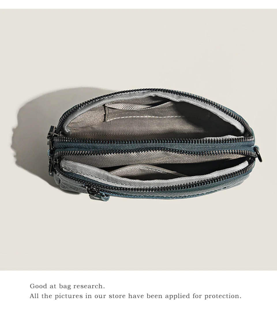 deanwangkt - Simple Design Cowhide Handbag Women's Bag Trend Classic Mobile Bag Genuine Leather Wallet One Shoulder Crossbody Bag - Deanwangkt