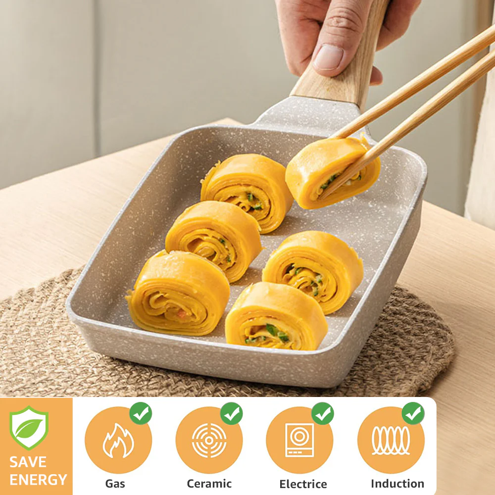 1pc Japanese-Style Tamagoyaki Omelette Pan - 5.9''x7.08'' Rectangle Cast Iron Frying Pan for Perfectly Shaped Eggs - Kitchen Essential for Home Cooking, Non-Stick Cooking Surface, Durable, Easy to Clean, Heat-Resistant, Versatile Cooking Companion - Deanwangkt