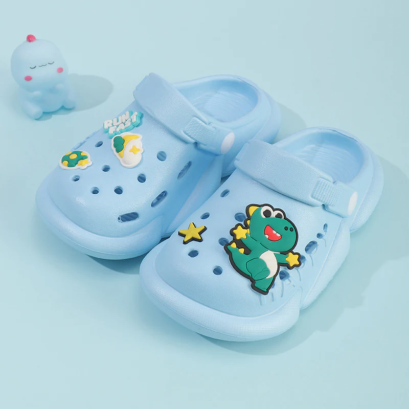 DEANWANGKT Baby Non-Slip Eva Slippers Cartoon Children's Closed Toe Hole Shoes Soft Soft Bottom Children Outer Sandals - Deanwangkt