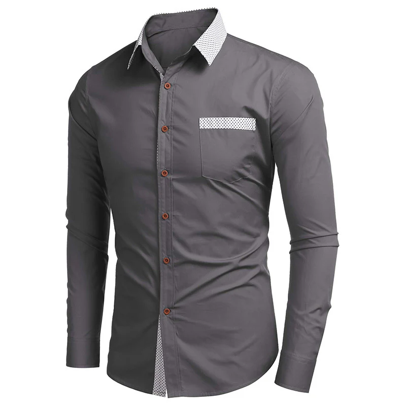 DEANWANGKT 2025 Hot Trade Men's Shirt Long Sleeve  Autumn and Winter  Men's Shirt  Men's Shirt New - Deanwangkt