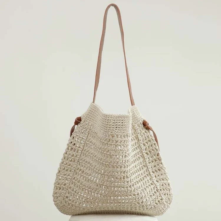 Siyuan, large-capacity rope woven hollow tote bag, seaside vacation beach bag, large bag, shoulder messenger bag 9019. - Deanwangkt