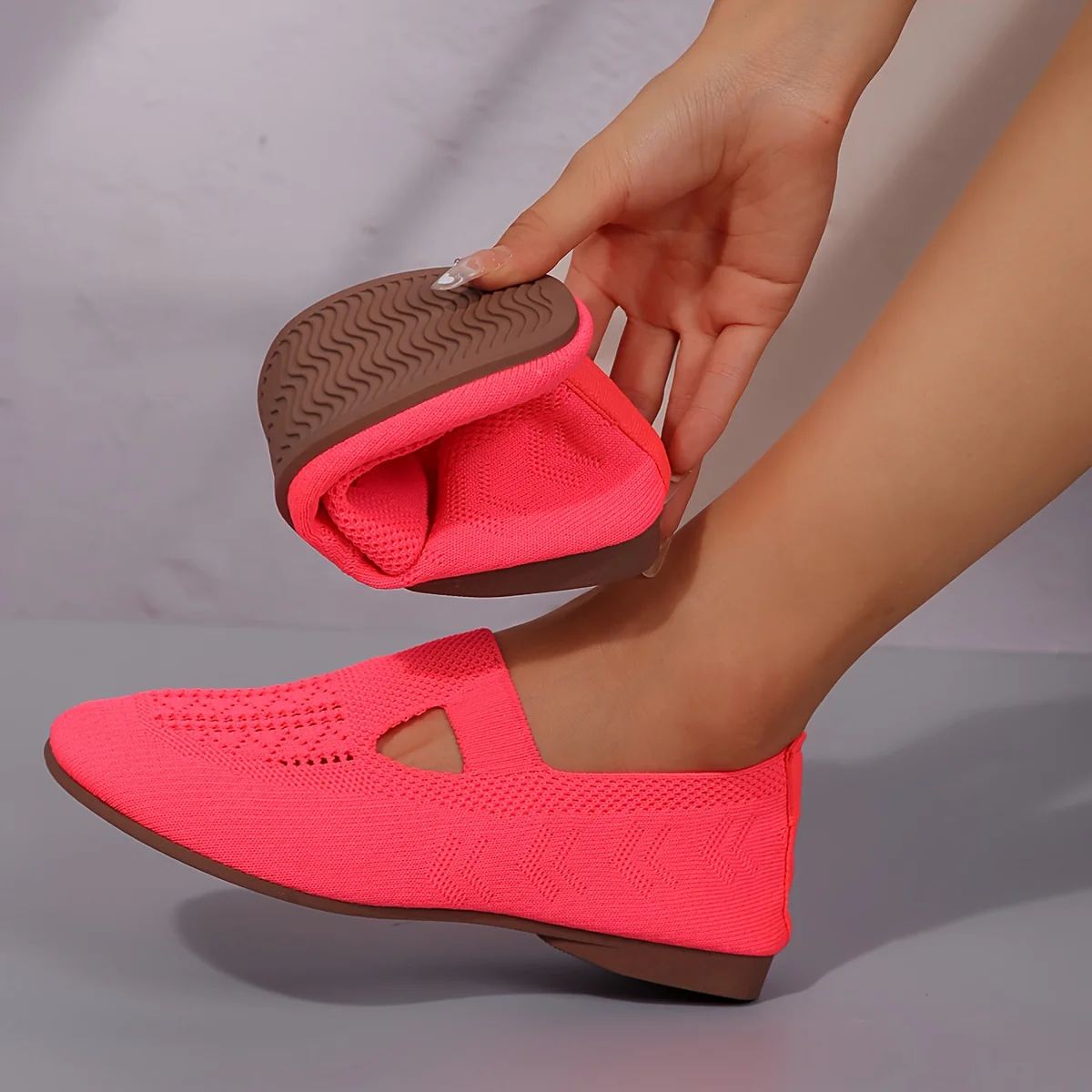 Comfortable Womens Solid Color Fabric Flat Shoes - Lightweight, Breathable, Slip-On Design - Perfect for Vacation and All-Season Wear - Deanwangkt