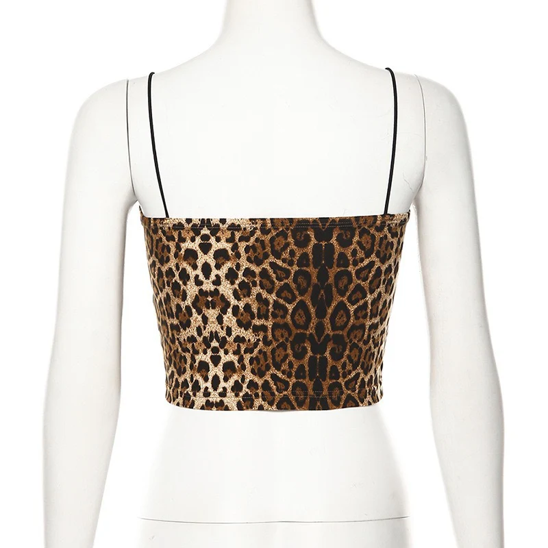 MOMENTLOVER 2025 style sexy explosion tube top independent station express sales  new women's clothing leopard print tiger pattern small suspender women - Deanwangkt