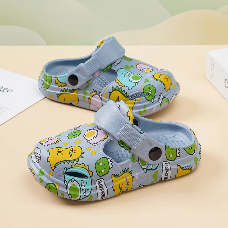 DEANWANGKT Children's Hole Shoes Men's and Women's Children's Shoes  Summer New Medium and Big Children Boy Student Soft Bottom Non-Slip Slippers - Deanwangkt
