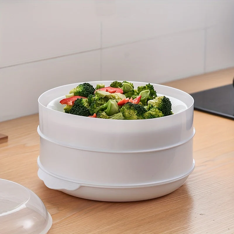 1 Set BPA-Free Multi-layer Microwave Steamer - Fast Heating, Splash-Proof, Steamed Rice Ready - Stackable Design for Mantou, Buns, Dumplings, Healthy Cooking & Easy Clean - Deanwangkt