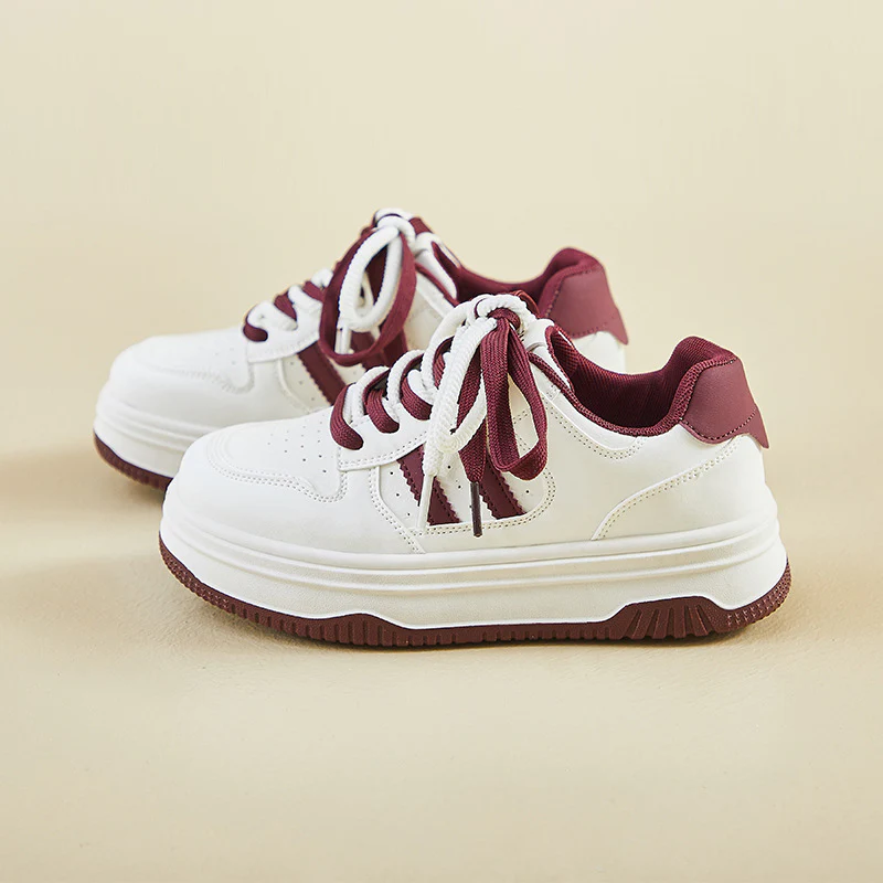 2025 spring little white shoes new Korean version ins female students platform heightening sports board shoes casual shoes XW-318 - Deanwangkt