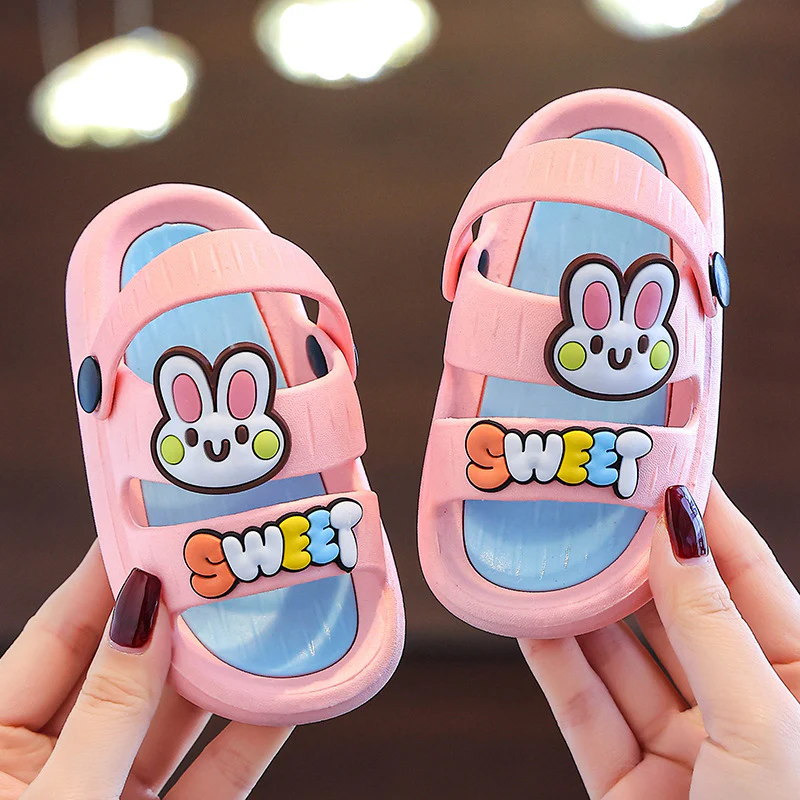 DEANWANGKT Children's Sandals Boy and Girl Baby Cute Non-Slip Soft Bottom Two-in-One Bath Outdoor Children's Slippers - Deanwangkt