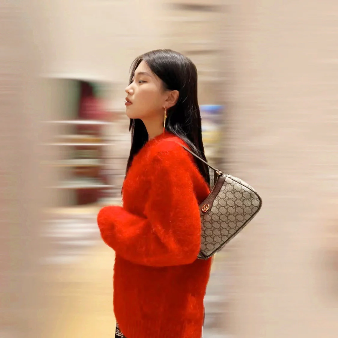 New Classic G Home Printing Underarm Bag Presbyopic Leather Women's One Shoulder Crossbody Bag Cowhide All-Match with Logo - Deanwangkt