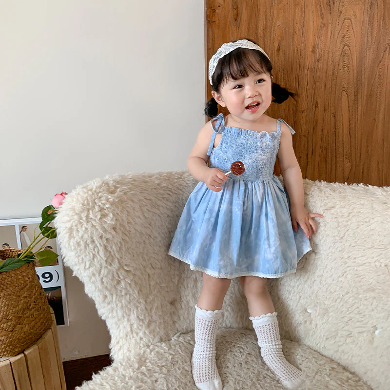 Strictly Selected Girls' Dress 2025 Summer New Children's Korean-Style Strap Princess Dress Baby Baby Bodysuit Baby Dress - Deanwangkt