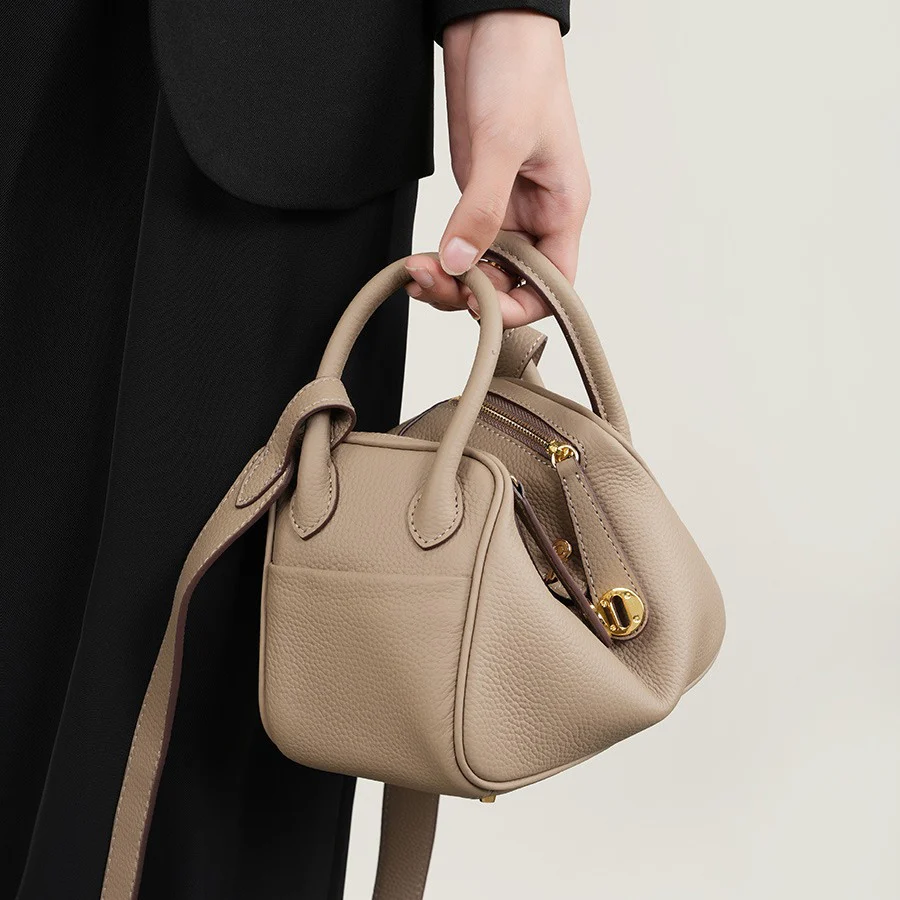 Lindy Bag Mini19cm All-Match Shoulder Messenger Bag  New Genuine Leather Doctor Bag Commuter Lindi Mini Fashion - Deanwangkt