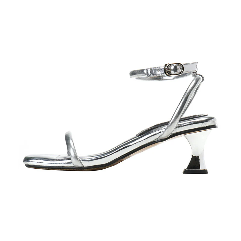DEANWANGKT  Xinhao Shoes Factory  Square Head Fruit Shell with the Same Thin Strap Soft Strap Soft Bottom Strap Comfortable High Heel Sandals - Deanwangkt