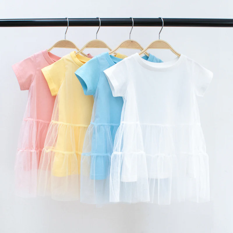 Baby Dress Summer Wholesale  Children's Clothing New Korean Girls Princess Dress Short Sleeved Gauzy Dress One Piece Dropshipping - Deanwangkt