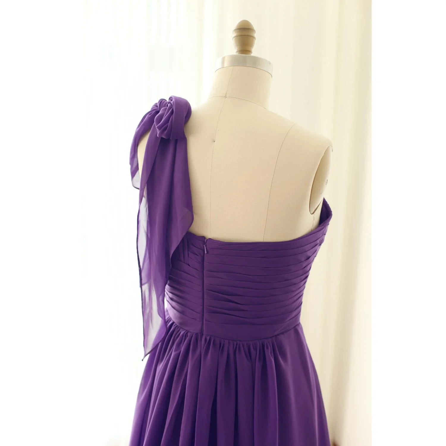 Solvbao Simple Purple Chiffon Sweetheart Floor Length Bridesmaid Dress, Simple Bridesmaid Dress - Deanwangkt