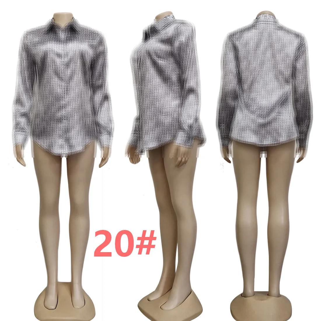 Luxury Women Blouses Shirts Designer Shirt Tops Long Sleeve Slim Fit Shirt Free Ship - Deanwangkt