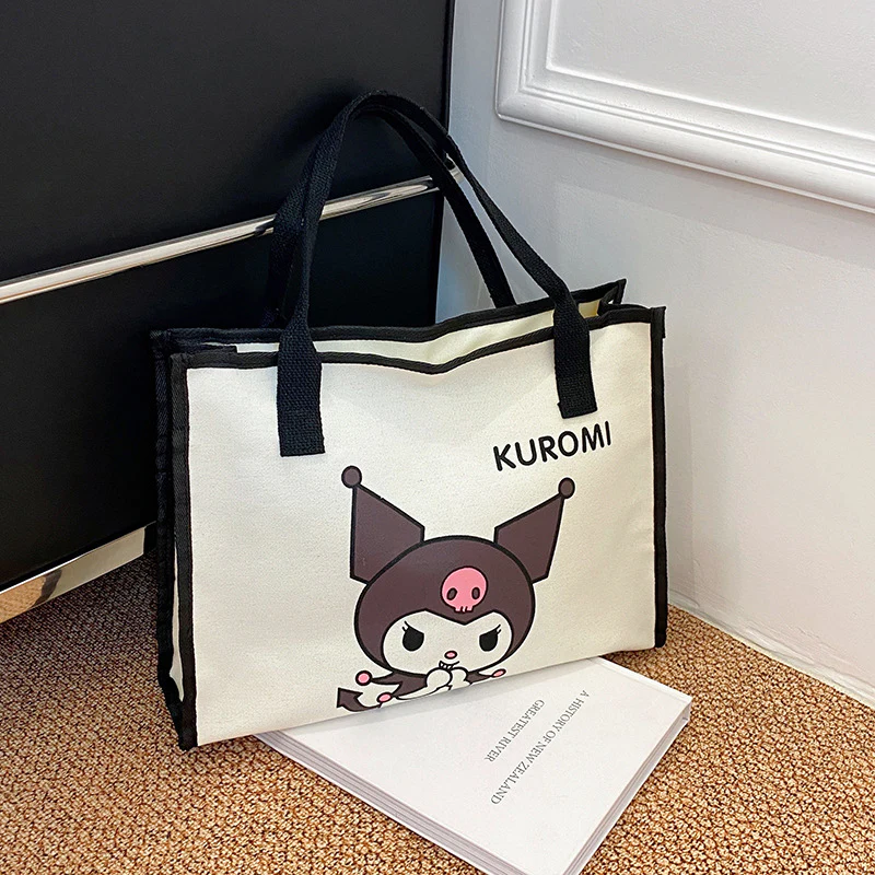 Cartoon Clow M Printed Canvas Bag Women's Sanrio Melody Shoulder Bag Fashion All-Match Underarm Tote Bag - Deanwangkt