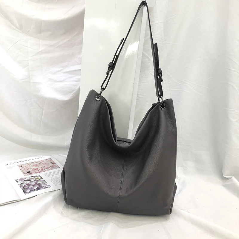 women's bags   new leather shoulder bags, the first layer of cowhide natural drop large-capacity messenger bags 5587 - Deanwangkt