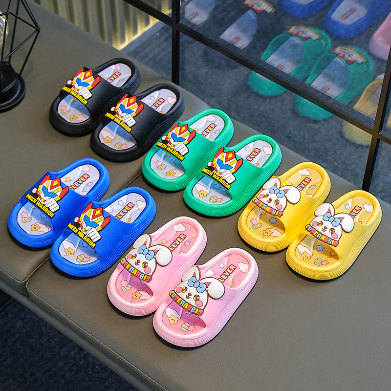 DEANWANGKT Factory Direct Sales New Creative Fun Children's Cartoon Slippers Baby Home Bathroom Word Slippers - Deanwangkt