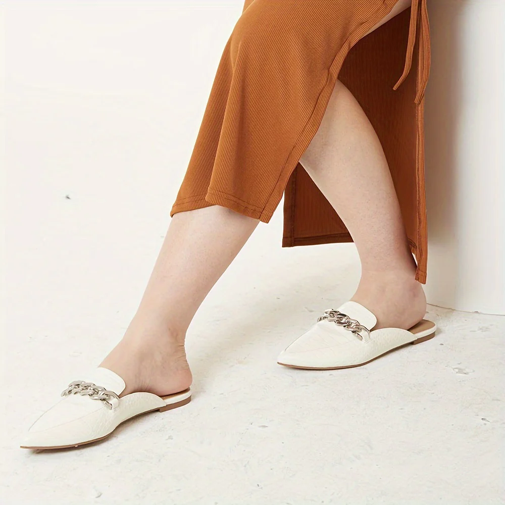 Womens Synchoiss Mules - Pillow-Soft Comfort, Closed Pointed Toe, Backless Design - Slip-On Work Shoes for Stylish Office Wear - Deanwangkt