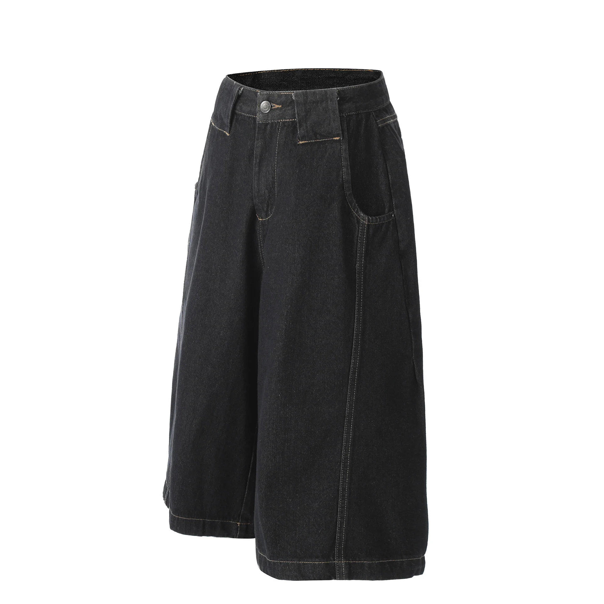 G6681 2025n 2025 summer men's and women's high-end washed original cow design men's wide-leg denim shorts - Deanwangkt